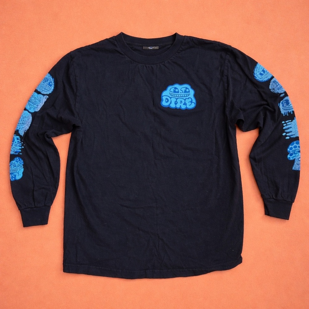 Dire Threads Nightlife Long Sleeve Alien Graphic Shirt Size L Streetwear